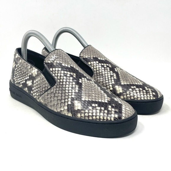 Michael Kors Slip On Sneaker Snakeskin Black‎ Womens 8 - Picture 2 of 9